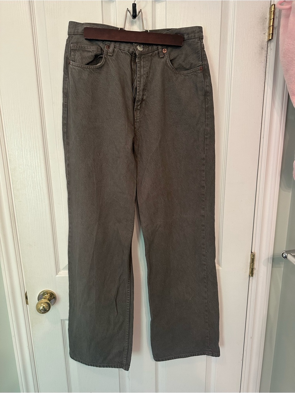Zara Wide-Leg Jeans in Charcoal Gray LONG